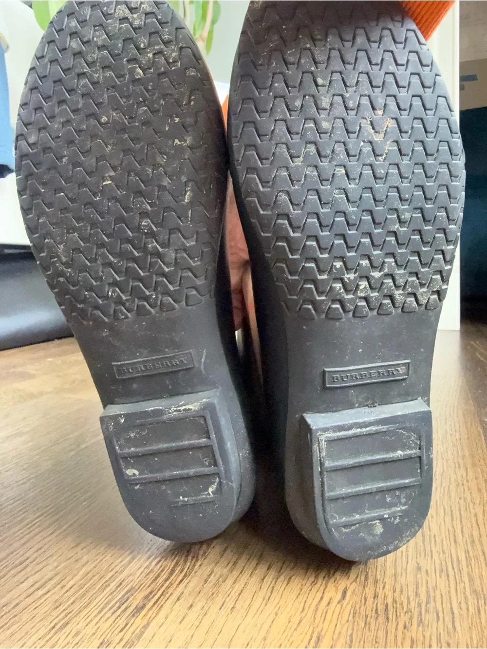 Burberry Black and Beige Plaid Women's Rain Boots